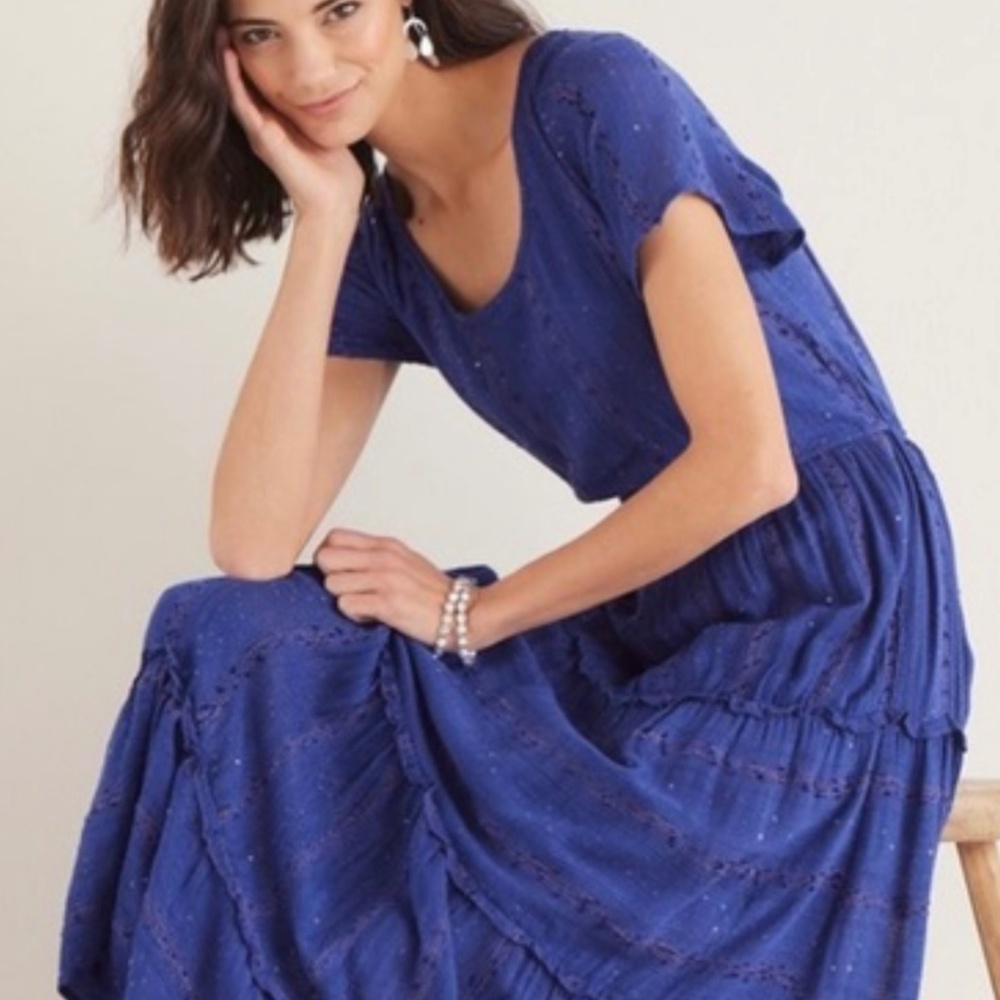Soft Surroundings NWT ( 140 original price ) Navy Blue Boho Dress